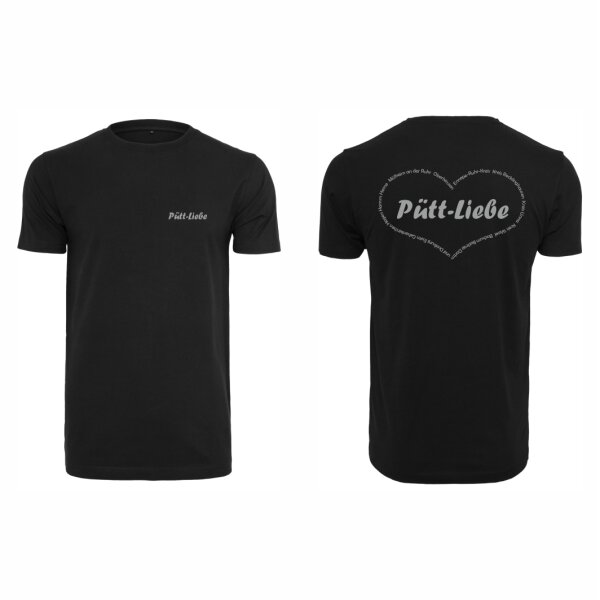 Pütt-Liebe T-Shirt Unisex slim Herz mit Städtenamen Design No. 1